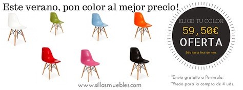 Este mes pon color a tus estancias con esta SUPER OFERTA en sillas replica eames