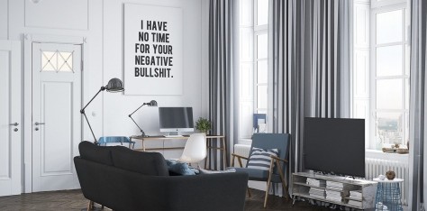 Combinación de diseño industrial y escandinavo