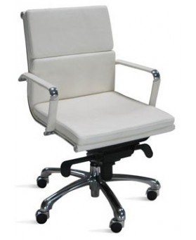 Silla de Direcci&oacute;n Pisa Respaldo Alto Blanco