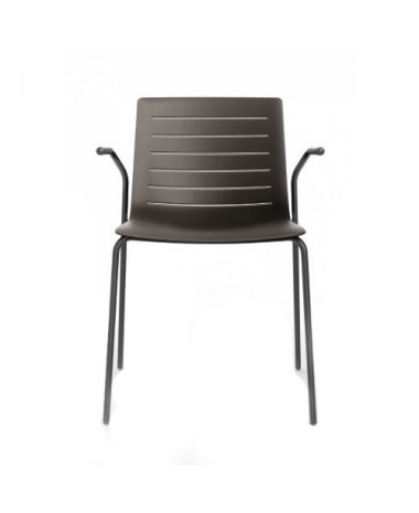 Silla Confidente Skin con brazos Chocolate