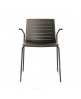 Silla Confidente Skin con brazos Chocolate