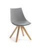 Silla Dise&ntilde;o Armon&iacute;a Gris patas madera natural