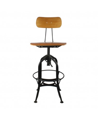 Taburete vintage industrial madera