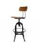 Taburete vintage industrial madera