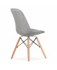 Silla Dise&ntilde;o Ims  tapizada gris con patas de madera