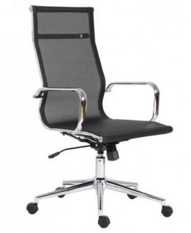 Silla de Direcci&oacute;n G&eacute;nova New textiline respaldo alto Negra