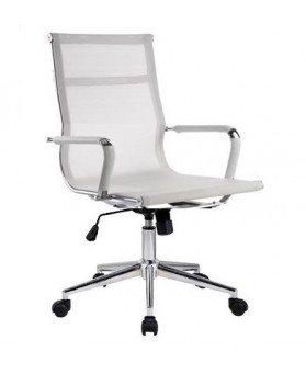 Silla de Direcci&oacute;n G&eacute;nova New textiline respaldo Bajo Blanca