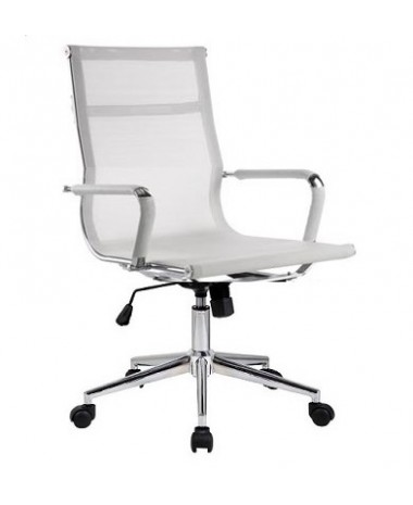 Silla de Direcci&oacute;n G&eacute;nova New textiline respaldo Bajo Blanca