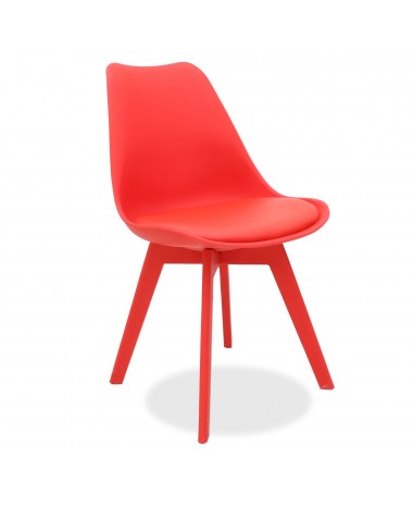 Silla n&oacute;rdica Ims roja coj&iacute;n patas rojas