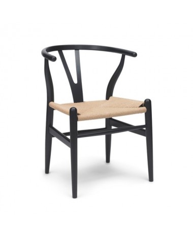 Silla N&oacute;rdica Rep. CH 24 Wishbone Negro