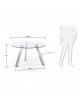 Mesa Caribe130 cm cristal patas cromada