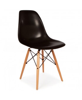 Silla Dise&ntilde;o Ims Negro con patas de madera