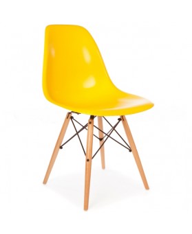 2 Sillas Diseño Ims Amarillo  ABS con patas de madera y 2 sillas sillas Ims naranja incliudo envio a