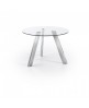 Mesa Caribe110 cm cristal patas cromada