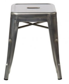 Taburete Vintage Tol galvanizado bajo