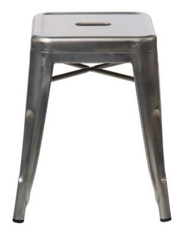Taburete Vintage Tol galvanizado bajo