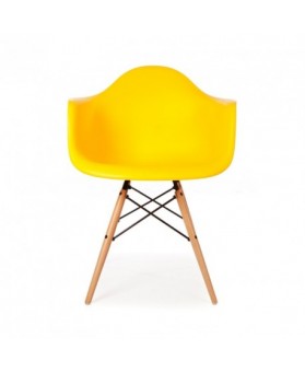 Sill&oacute;n Dise&ntilde;o Ims Amarillo con patas de madera