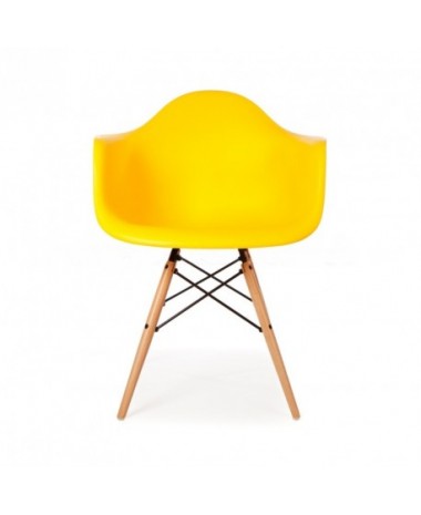 Sill&oacute;n Dise&ntilde;o Ims Amarillo con patas de madera